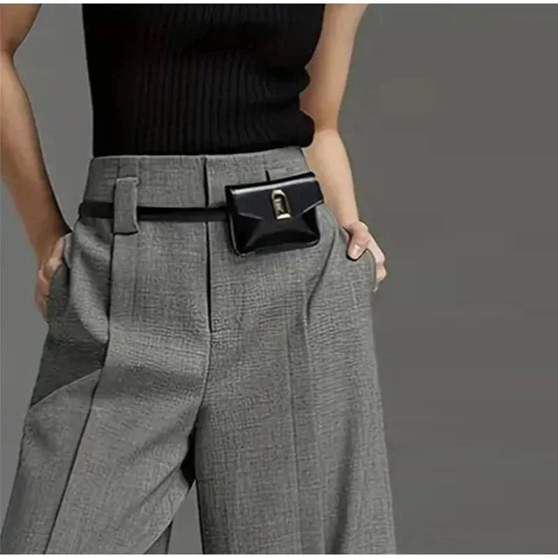 Straight - Leg High - Waist Pants – Casual Formal Blend - LunaKit.LTD