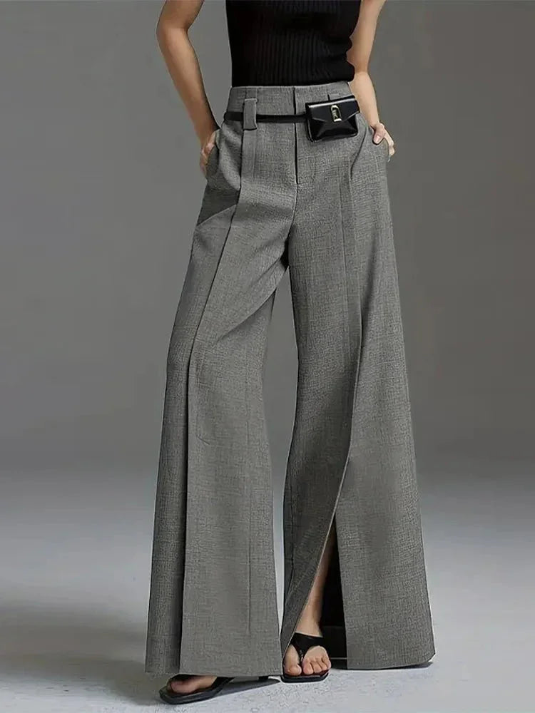 Straight - Leg High - Waist Pants – Casual Formal Blend - LunaKit.LTD