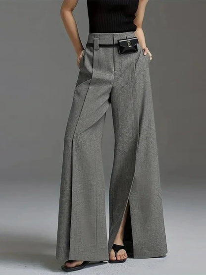 Straight - Leg High - Waist Pants – Casual Formal Blend - LunaKit.LTD