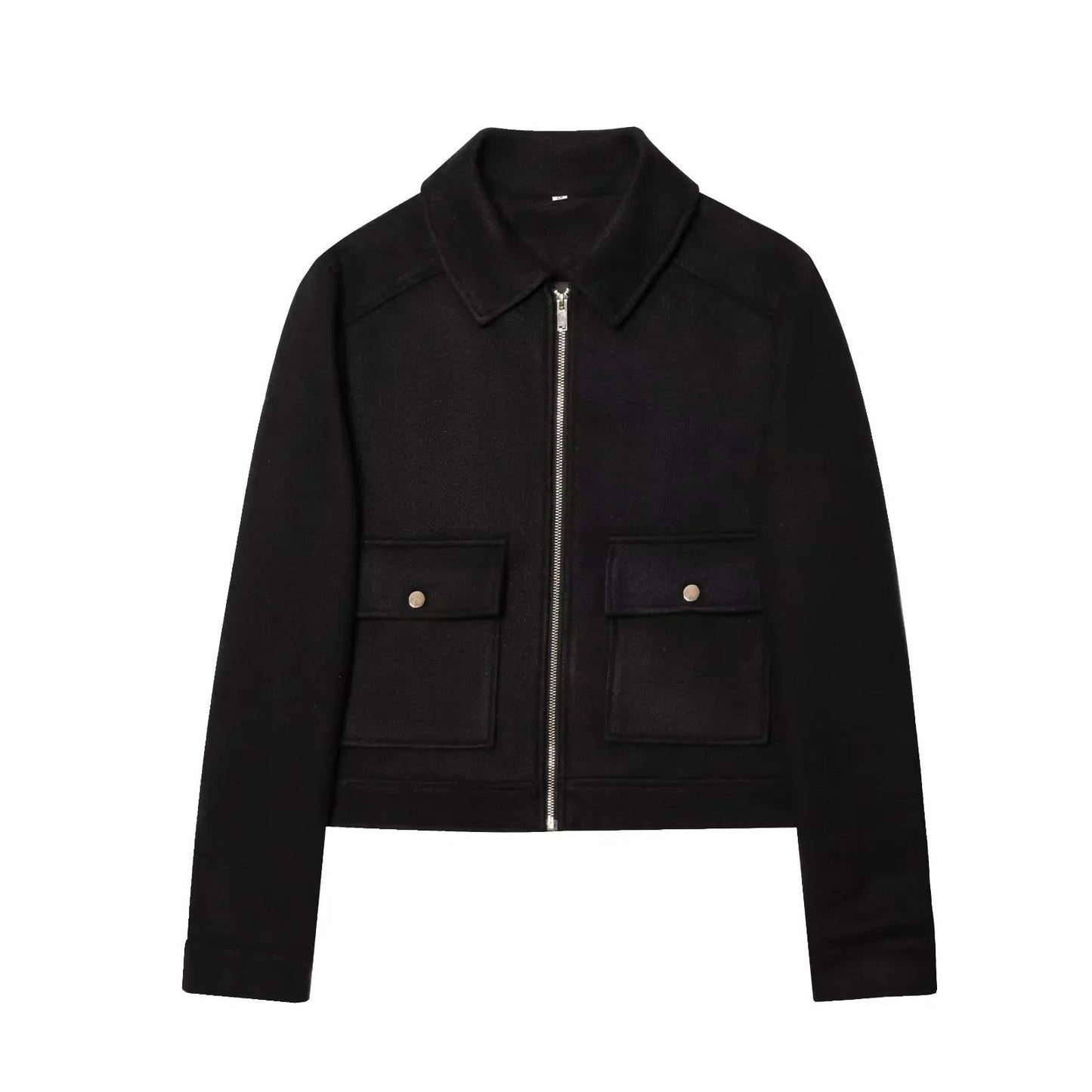 Structured Wool - Blend Zip Jacket – Minimal Utility Style - LunaKit.LTD