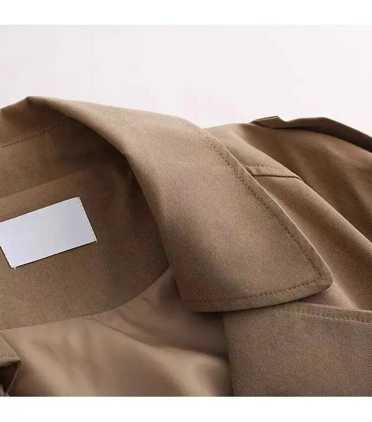Stylish Short Trench – Lapel Collar with Belted Cuffs - LunaKit.LTD