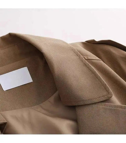 Stylish Short Trench – Lapel Collar with Belted Cuffs - LunaKit.LTD