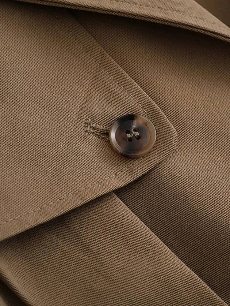 Stylish Short Trench – Lapel Collar with Belted Cuffs - LunaKit.LTD
