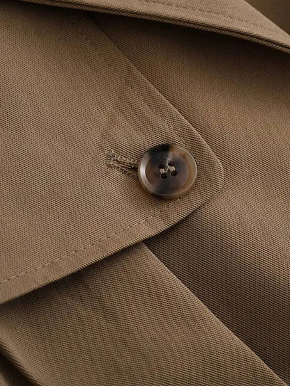 Stylish Short Trench – Lapel Collar with Belted Cuffs - LunaKit.LTD