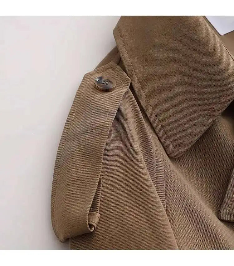 Stylish Short Trench – Lapel Collar with Belted Cuffs - LunaKit.LTD