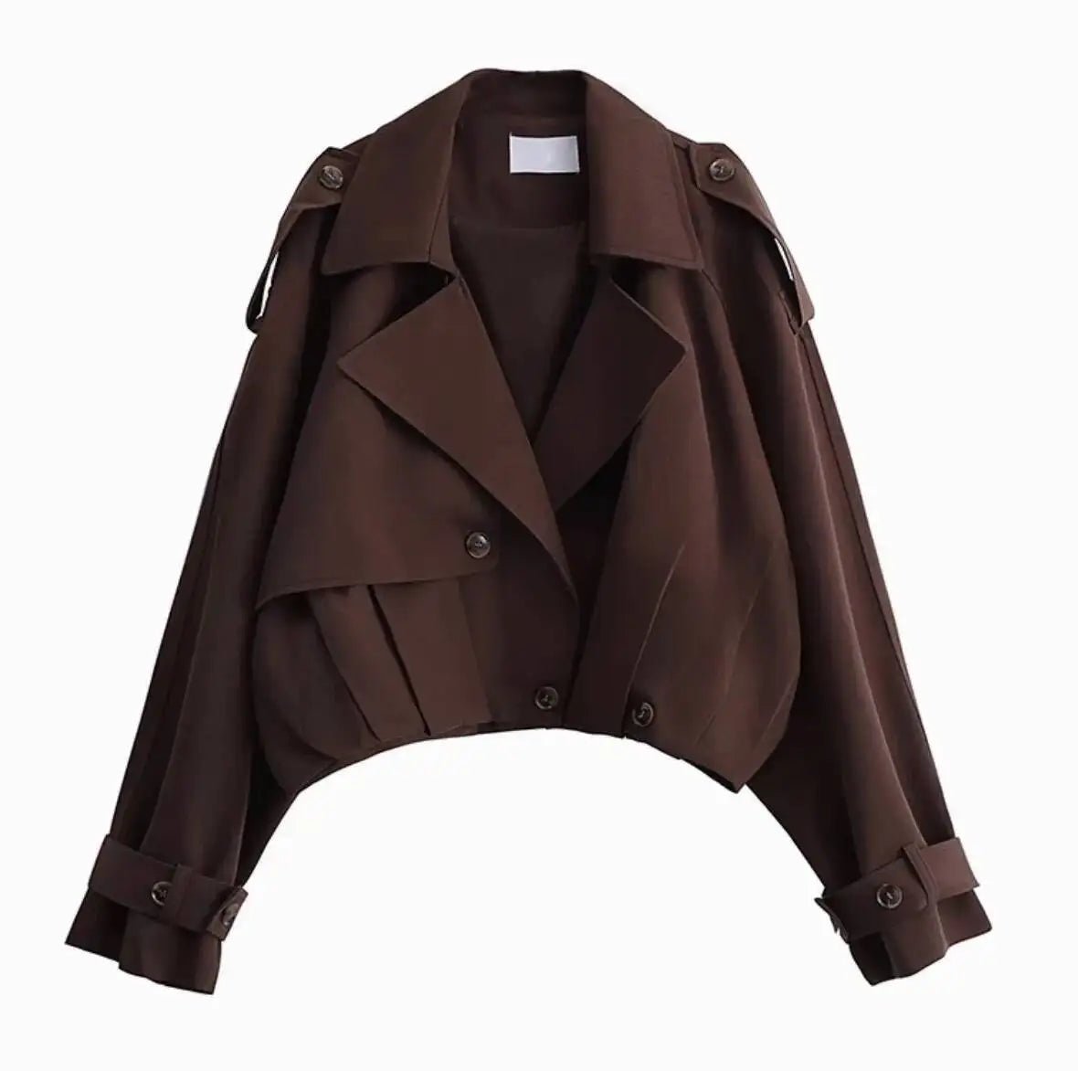 Stylish Short Trench – Lapel Collar with Belted Cuffs - LunaKit.LTD