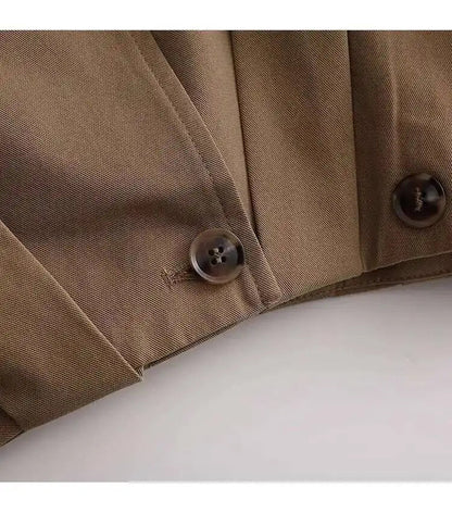 Stylish Short Trench – Lapel Collar with Belted Cuffs - LunaKit.LTD