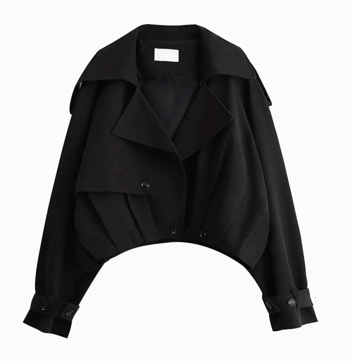 Stylish Short Trench – Lapel Collar with Belted Cuffs - LunaKit.LTD