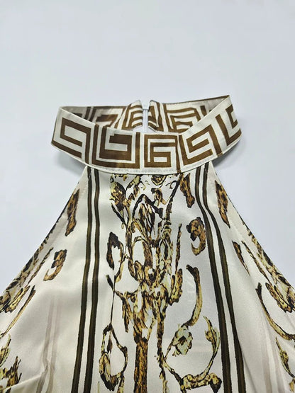 Summer Halter Jumpsuit – Chic Geometric Print - LunaKit.LTD