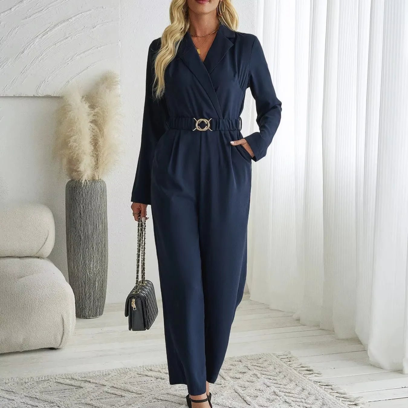 Tailored Jumpsuit – Chic Commuter One - Piece Style - LunaKit.LTD