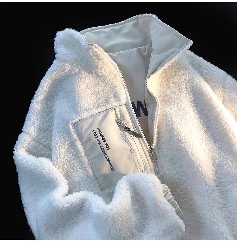 Thick Warm Fleece Jacket – Casual Baseball Design - LunaKit.LTD