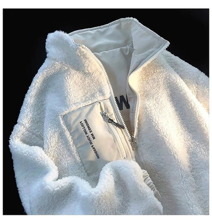 Thick Warm Fleece Jacket – Casual Baseball Design - LunaKit.LTD