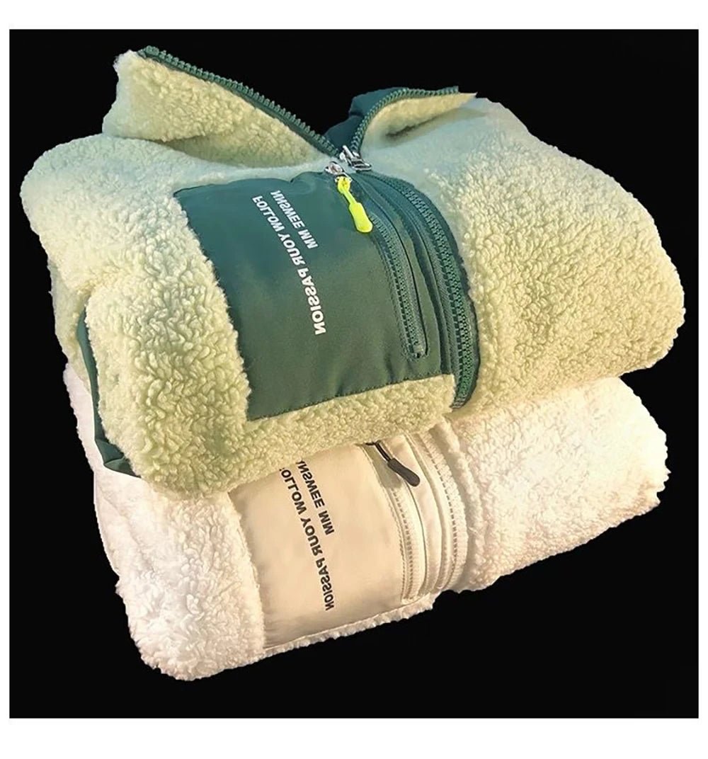 Thick Warm Fleece Jacket – Casual Baseball Design - LunaKit.LTD