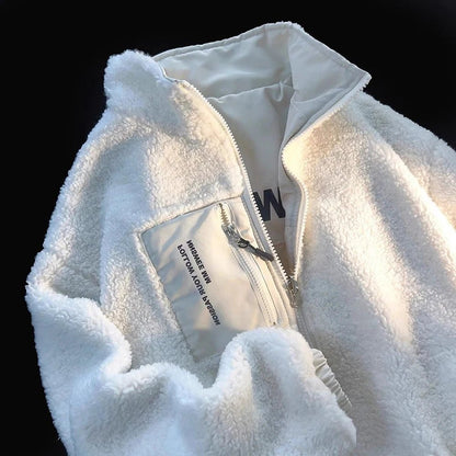 Thick Warm Fleece Jacket – Casual Baseball Design - LunaKit.LTD