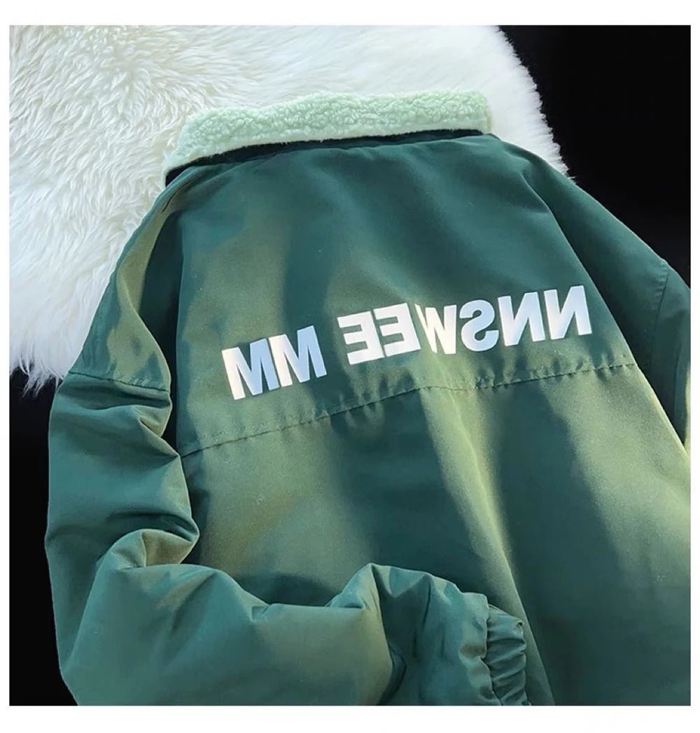 Thick Warm Fleece Jacket – Casual Baseball Design - LunaKit.LTD