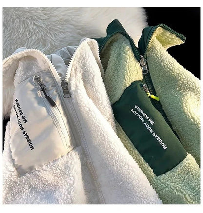 Thick Warm Fleece Jacket – Casual Baseball Design - LunaKit.LTD