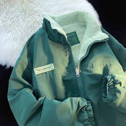 Thick Warm Fleece Jacket – Casual Baseball Design - LunaKit.LTD