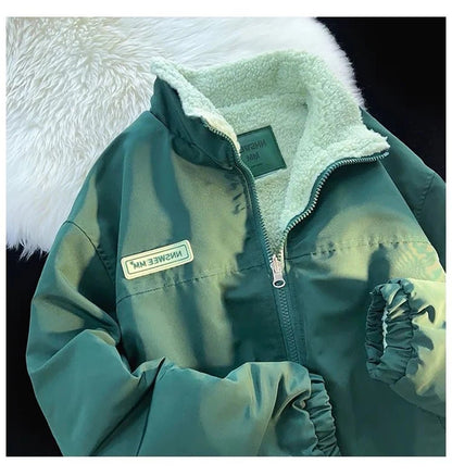 Thick Warm Fleece Jacket – Casual Baseball Design - LunaKit.LTD