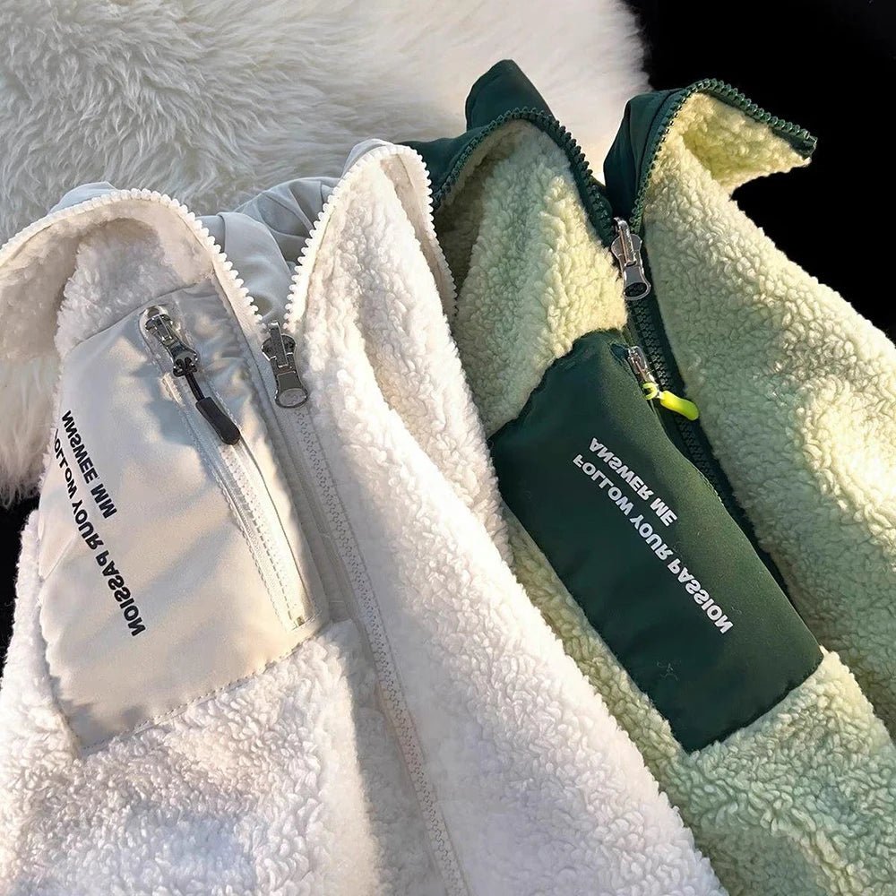 Thick Warm Fleece Jacket – Casual Baseball Design - LunaKit.LTD