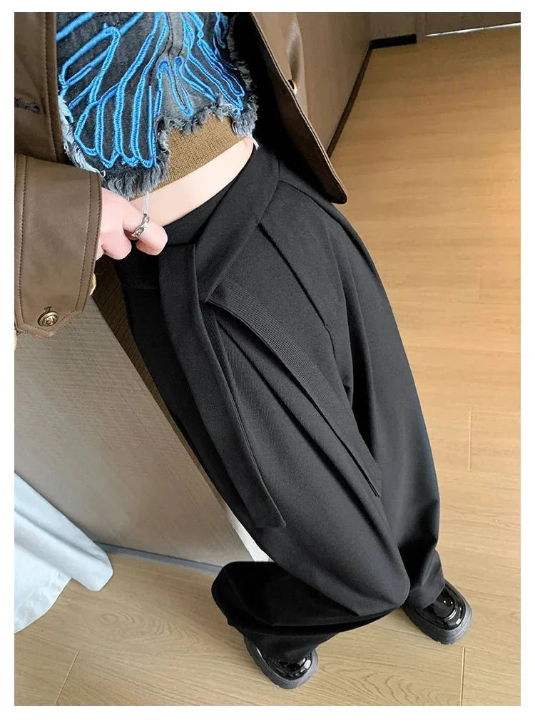 Thick Wide - Leg Trousers – Casual Straight Fit - LunaKit.LTD