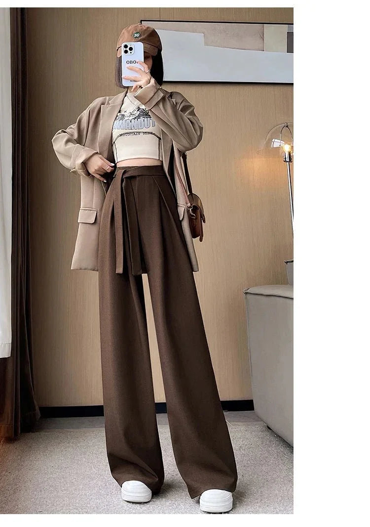 Thick Wide - Leg Trousers – Casual Straight Fit - LunaKit.LTD