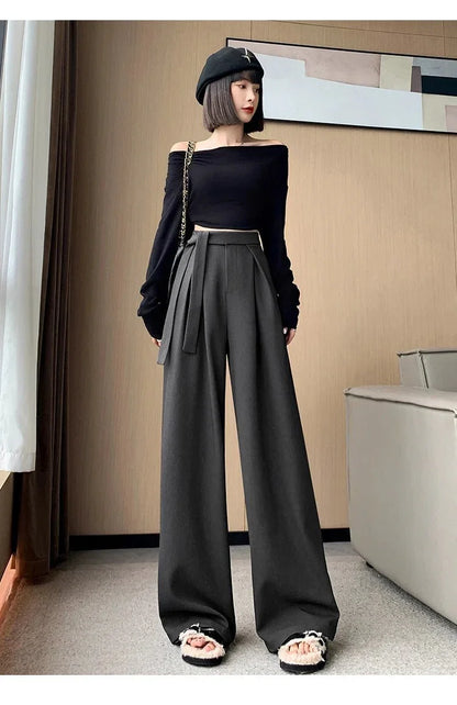 Thick Wide - Leg Trousers – Casual Straight Fit - LunaKit.LTD