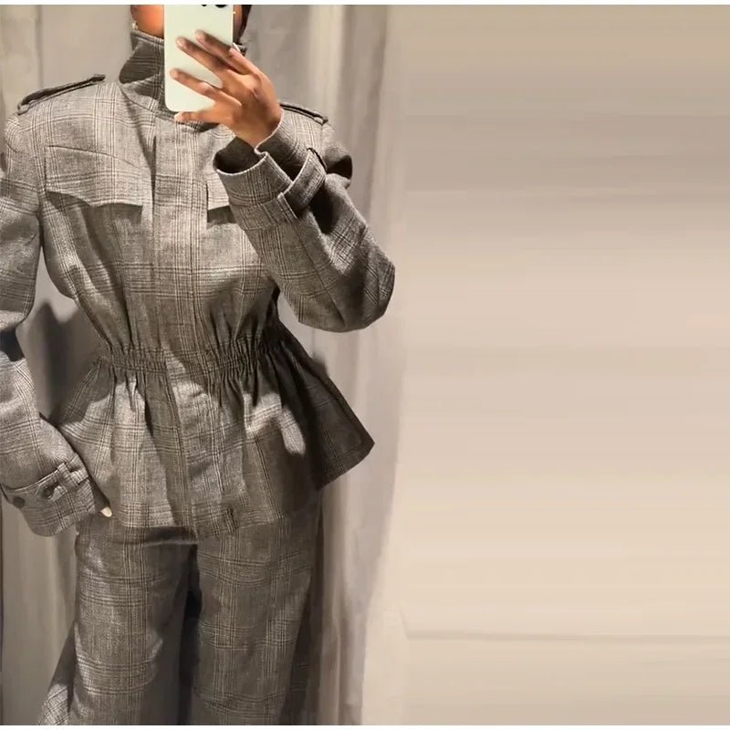 Velvet Two - Piece Suit – Tailored Blazer & Wide - Leg Pants - LunaKit.LTD