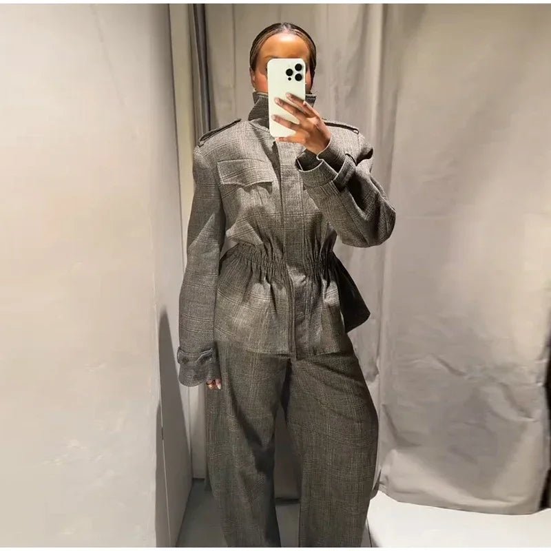 Velvet Two - Piece Suit – Tailored Blazer & Wide - Leg Pants - LunaKit.LTD