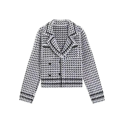Vintage Houndstooth Knit Jacket – Small Fragrance Style - LunaKit.LTD