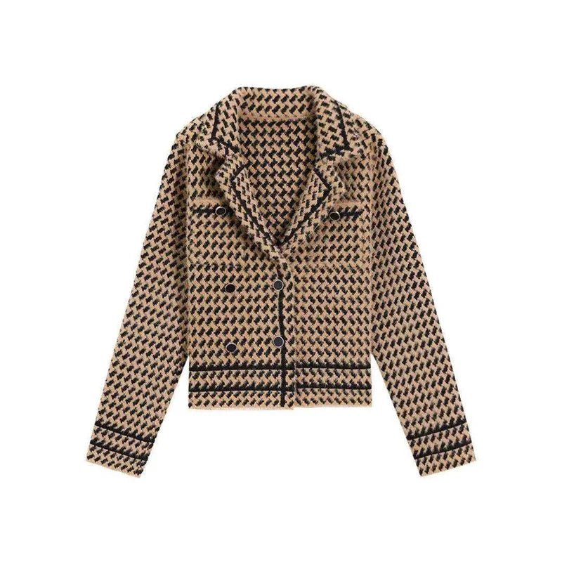 Vintage Houndstooth Knit Jacket – Small Fragrance Style - LunaKit.LTD