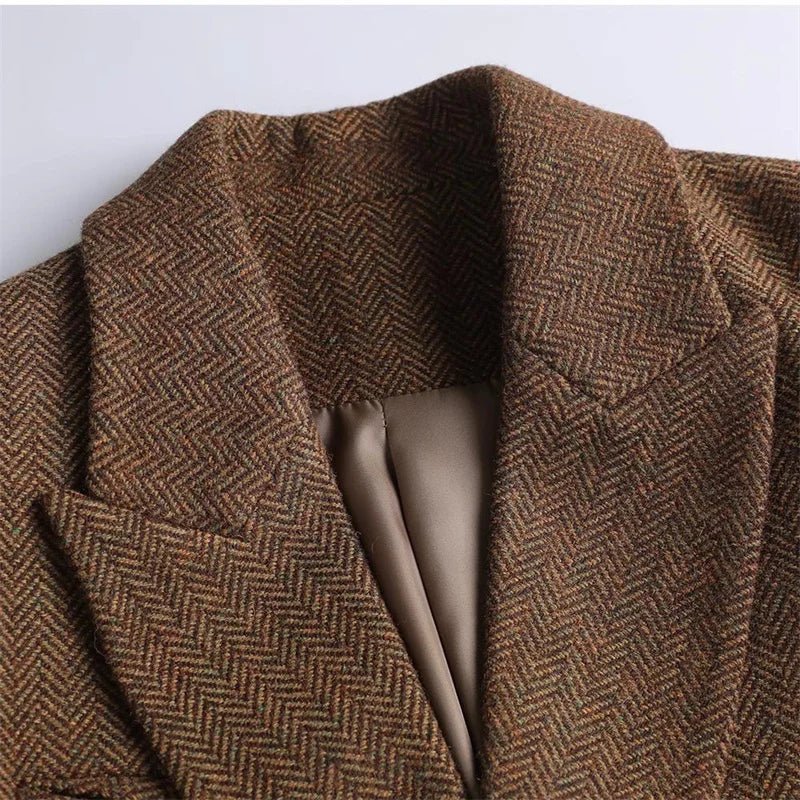 Vintage Wool Jacket – Elegant Belted Seasonal Chic - LunaKit.LTD