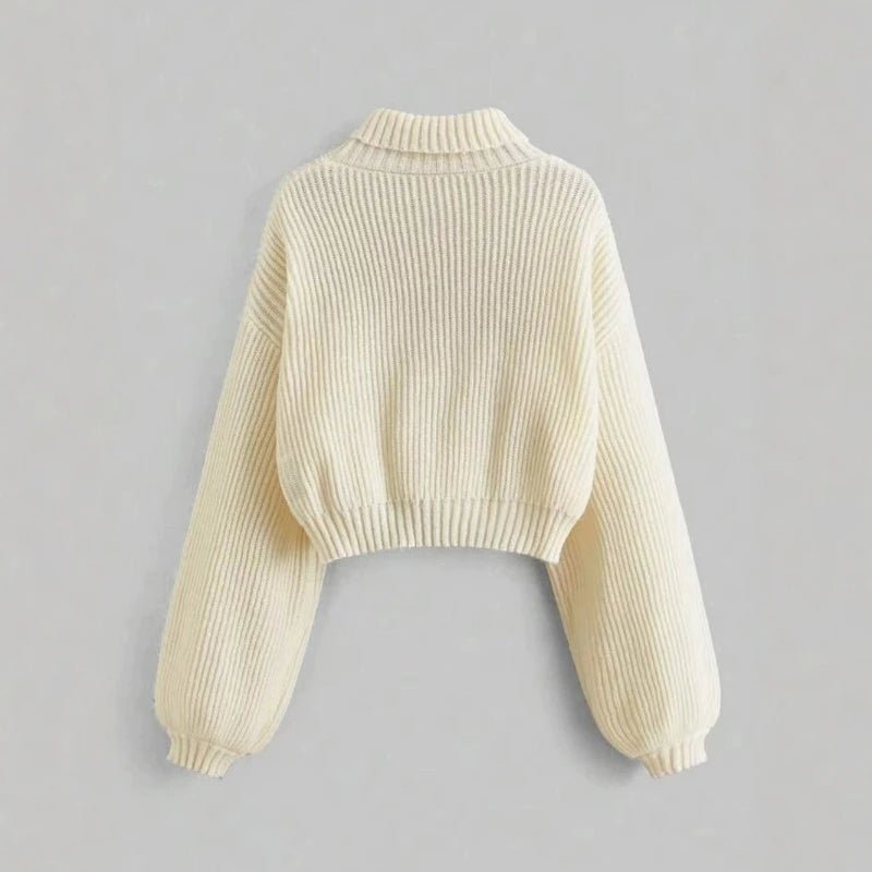 Warm Pit - Stripe Sweater – Elegant Solid Knit Style - LunaKit.LTD