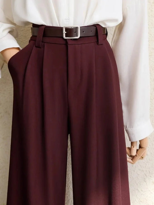Wide - Leg Suit Pants – Modern High - Waist Style - LunaKit.LTD