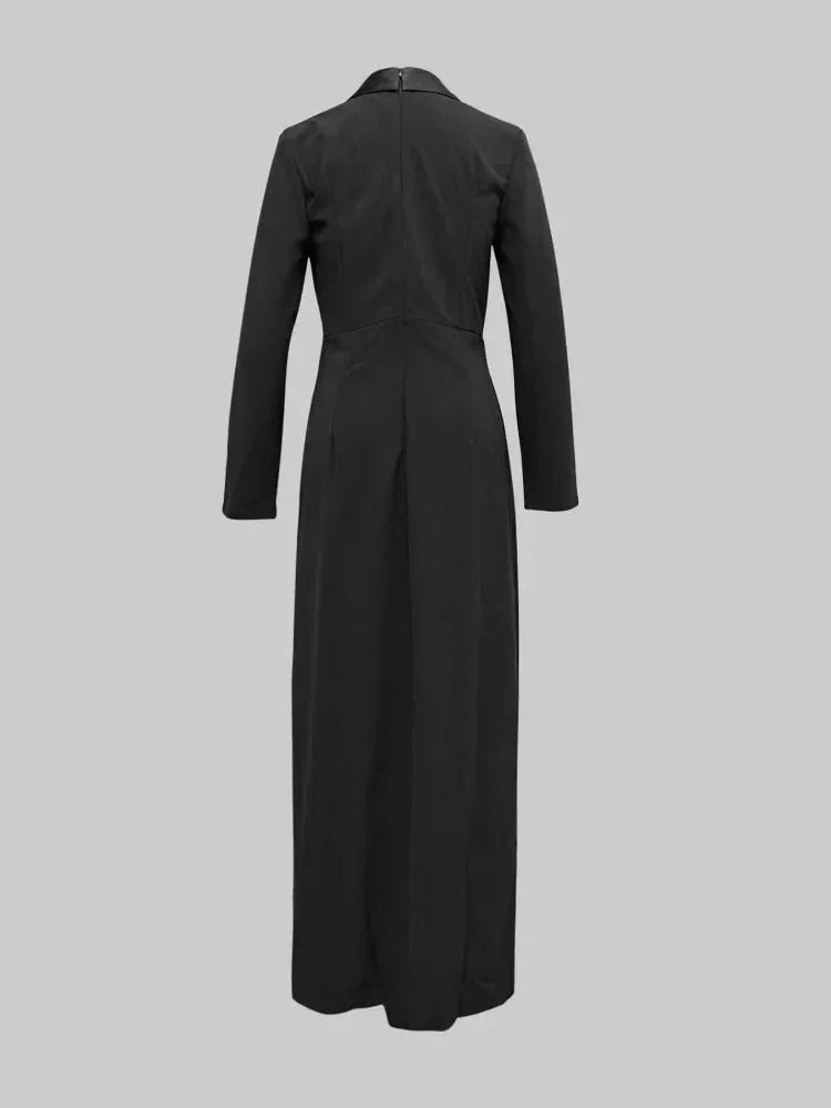 Women's Deep V - Neck Long - Sleeve Maxi Dress - LunaKit.LTD
