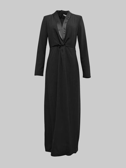 Women's Deep V - Neck Long - Sleeve Maxi Dress - LunaKit.LTD