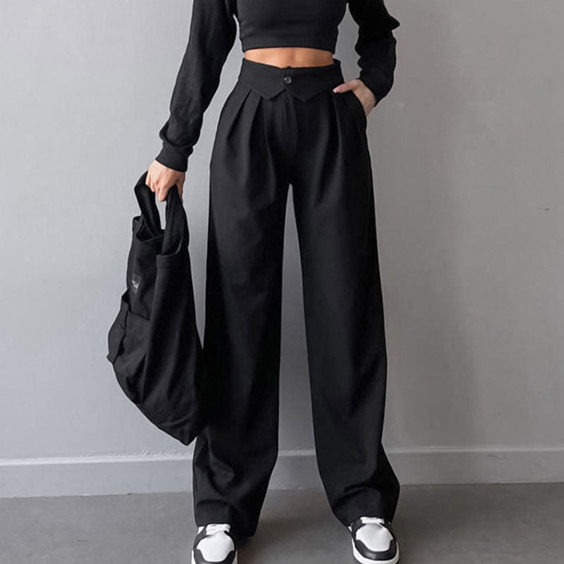 Women's High - Waist Pleated Pants – Spring/Autumn - LunaKit.LTD