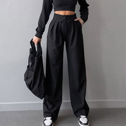 Women's High - Waist Pleated Pants – Spring/Autumn - LunaKit.LTD