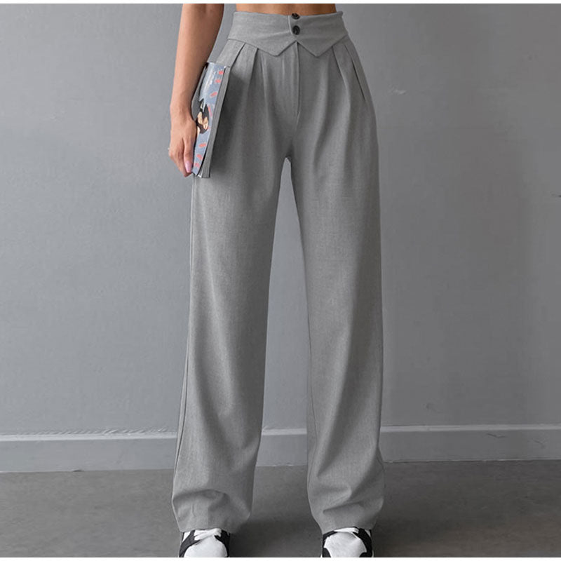 Women's High - Waist Pleated Pants – Spring/Autumn - LunaKit.LTD