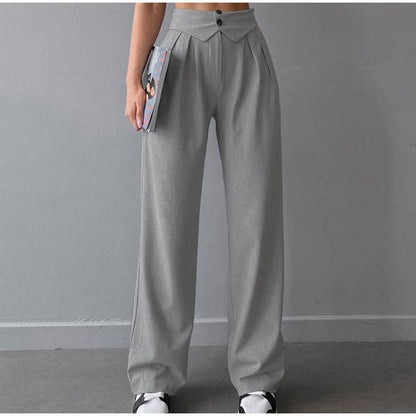 Women's High - Waist Pleated Pants – Spring/Autumn - LunaKit.LTD