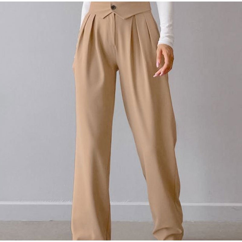 Women's High - Waist Pleated Pants – Spring/Autumn - LunaKit.LTD