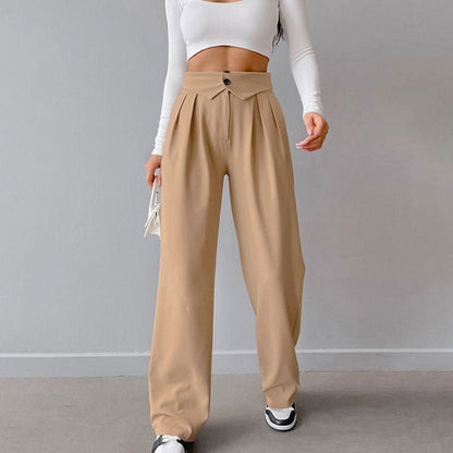 Women's High - Waist Pleated Pants – Spring/Autumn - LunaKit.LTD