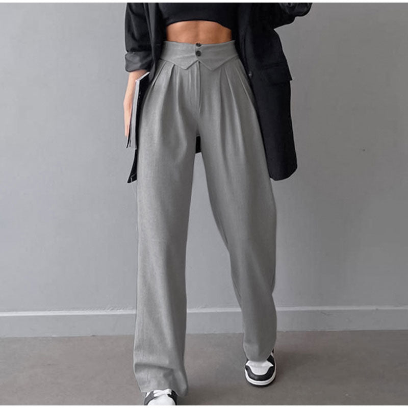 Women's High - Waist Pleated Pants – Spring/Autumn - LunaKit.LTD