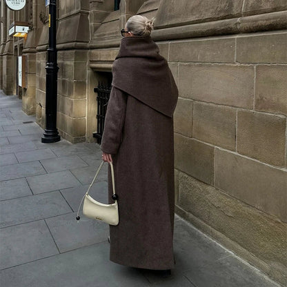 Women’s Wool Maxi Coat – Autumn Vintage Style - LunaKit.LTD